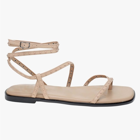 Marc Fisher Nalica Sandal Size 7.5 Light Natural Pink Studded Strappy Neutral - Picture 7 of 7